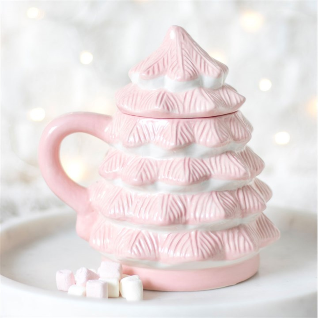 Pink Christmas Tree Ceramic Mug