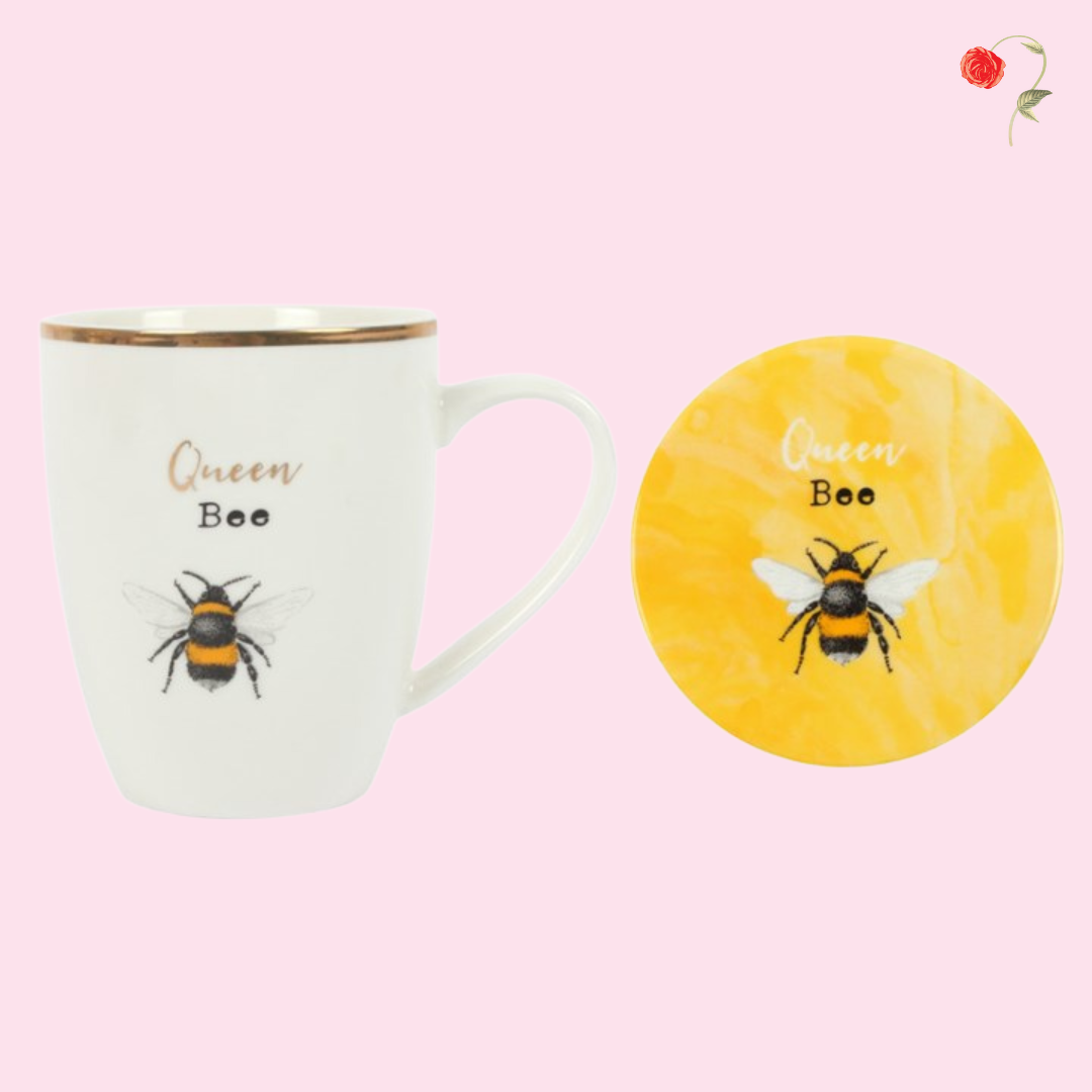 Queen Bee Mug and Coaster Set