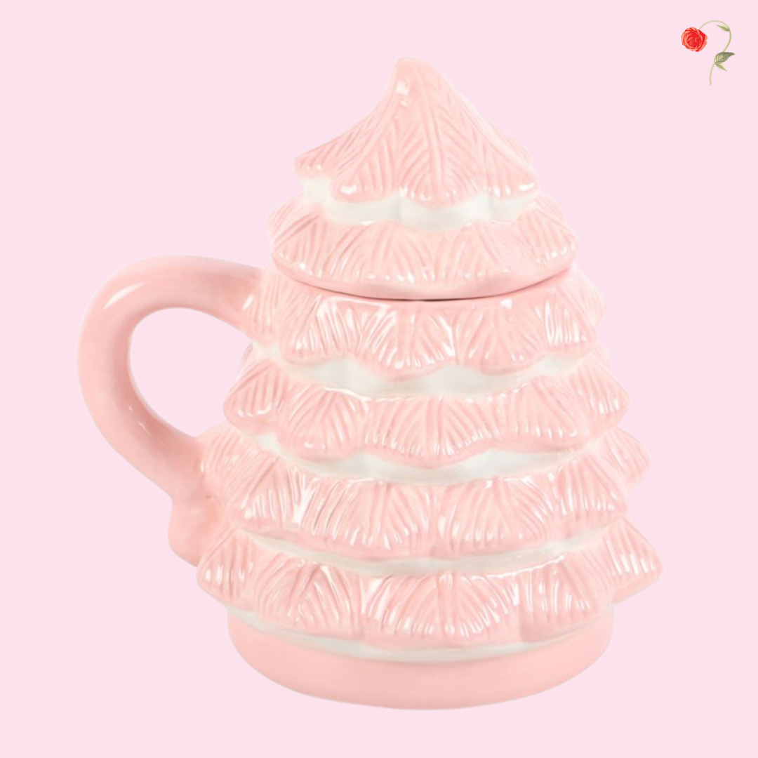 Pink Christmas Tree Ceramic Mug