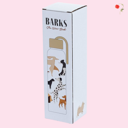 Dog Print Glass Water Bottle