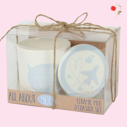 Travelling Mug and Coaster Set